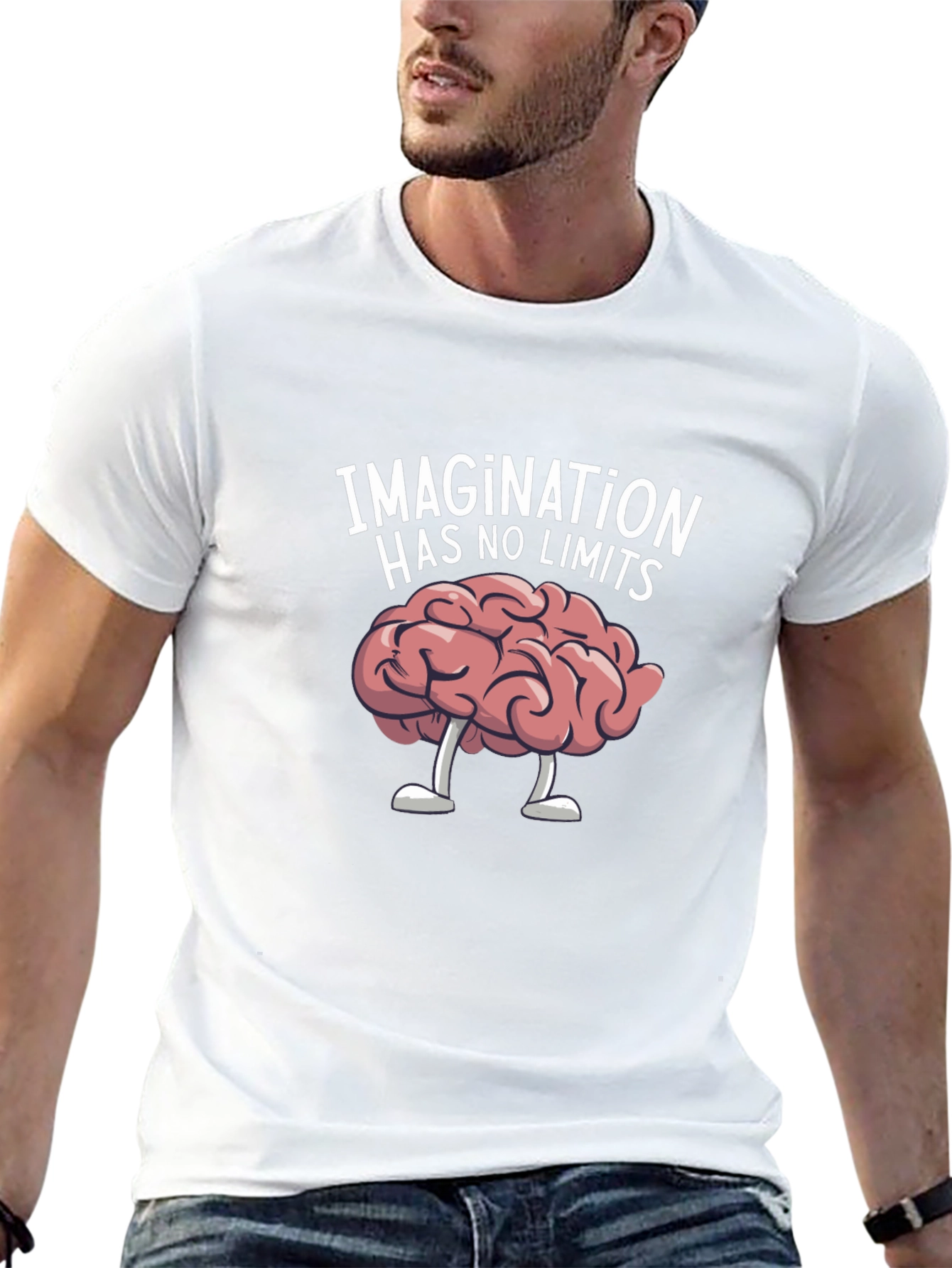 Imagination Has No Limits Brain Graphic T-Shirt