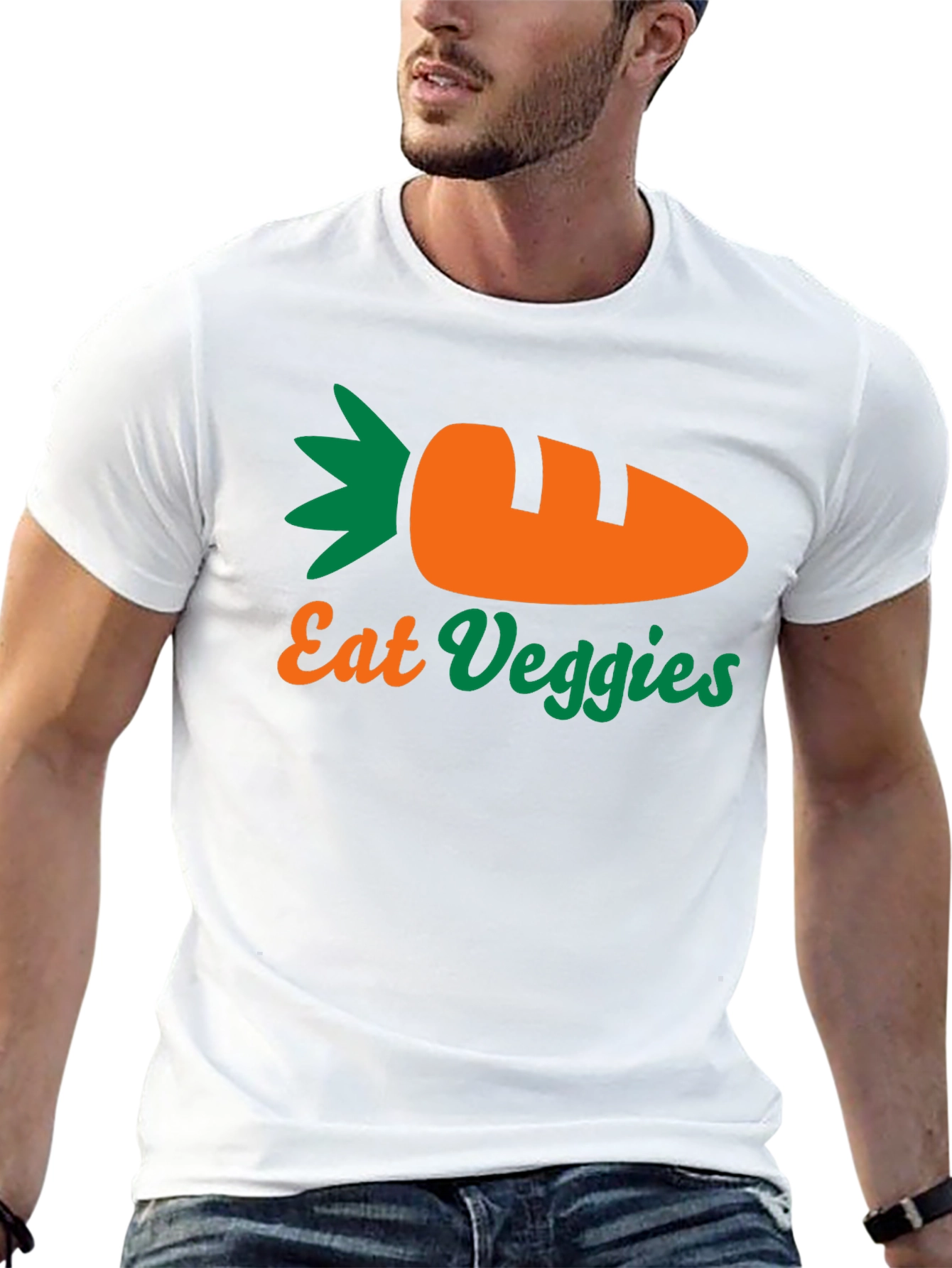 Eat Veggies T-Shirt - Black Carrot Design