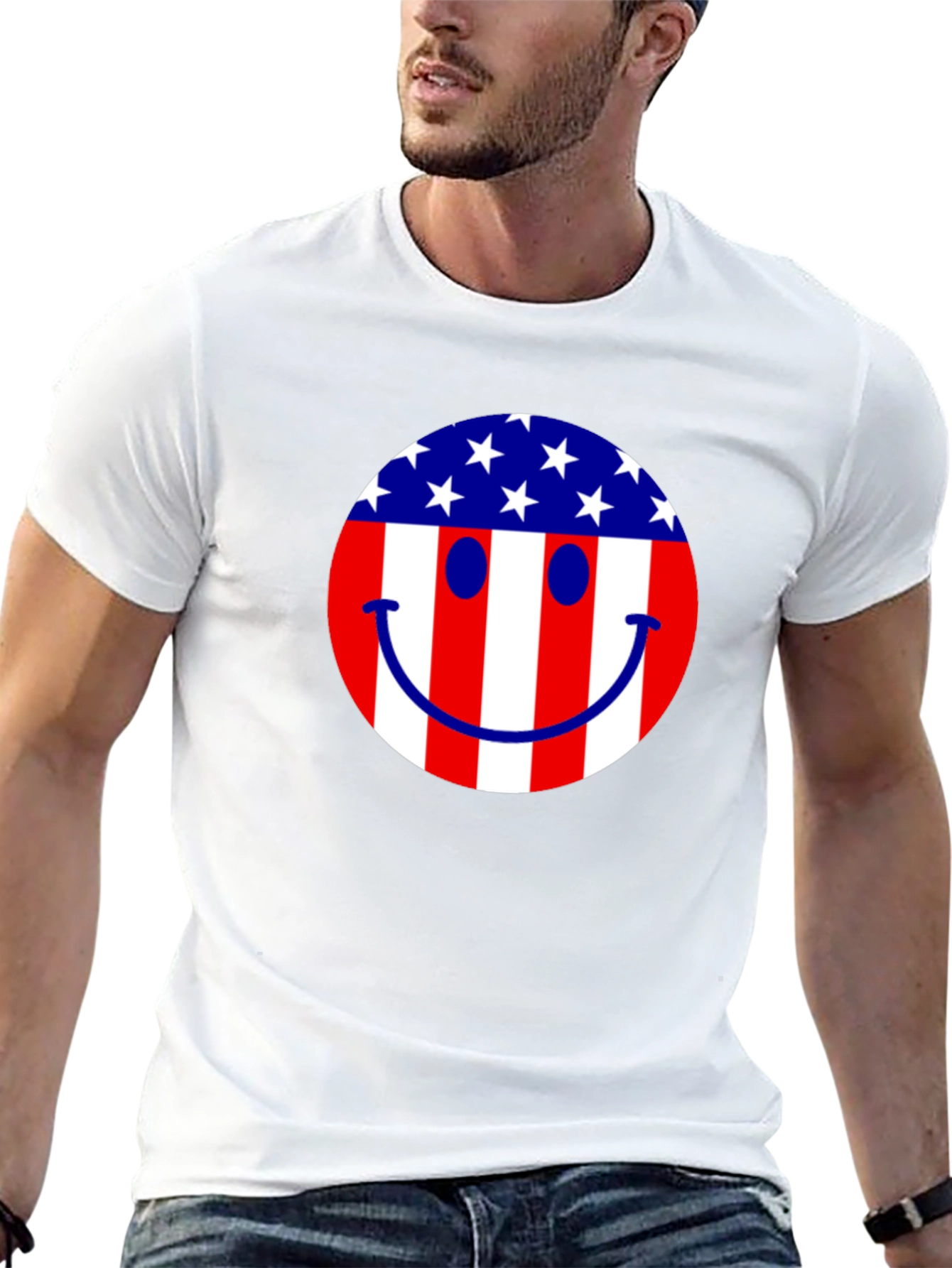 American Flag Smiley Face T-Shirt
