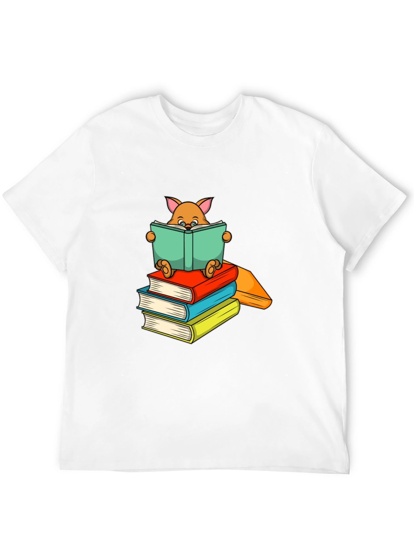 Bookworm Cat T-Shirt - Black