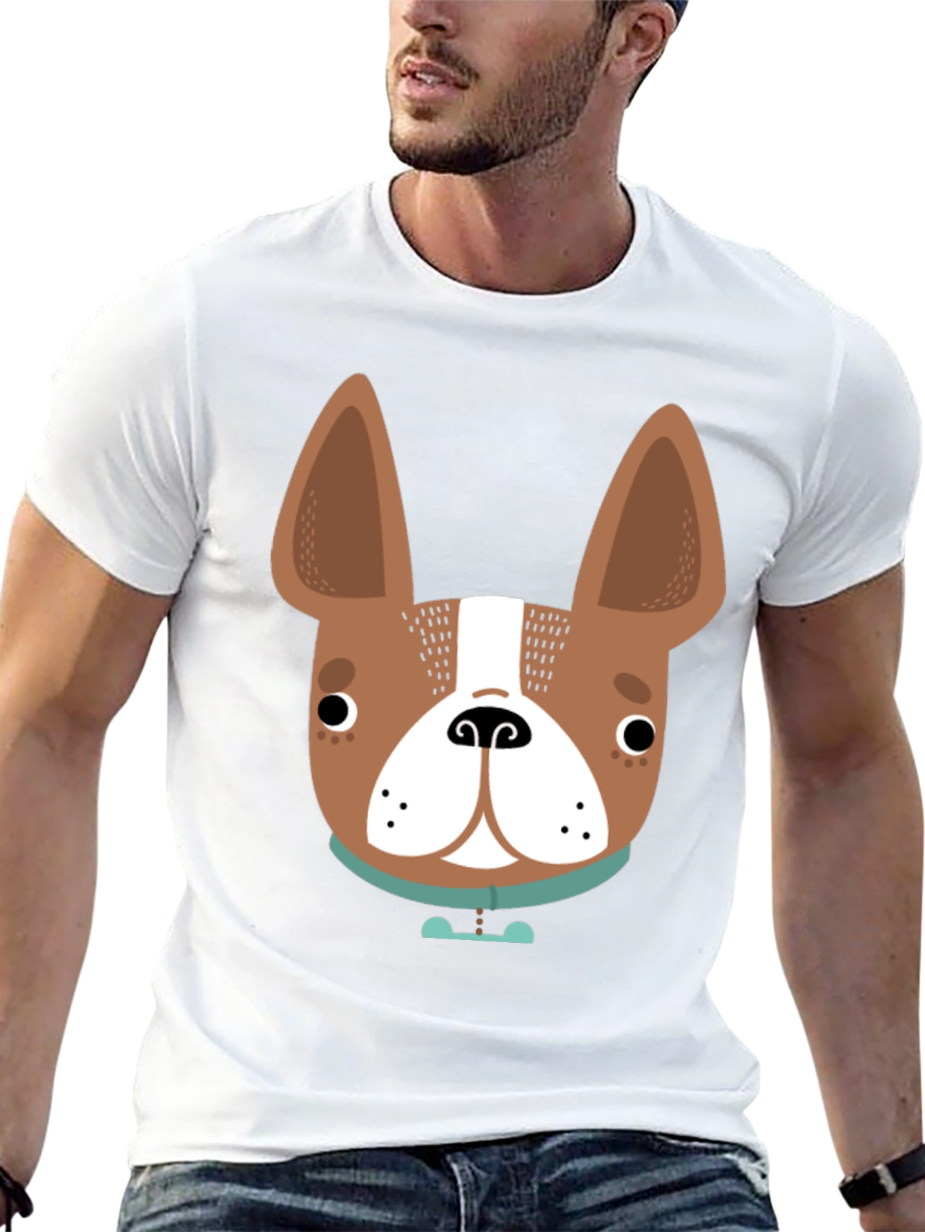 Dog Face Graphic Tee - Black