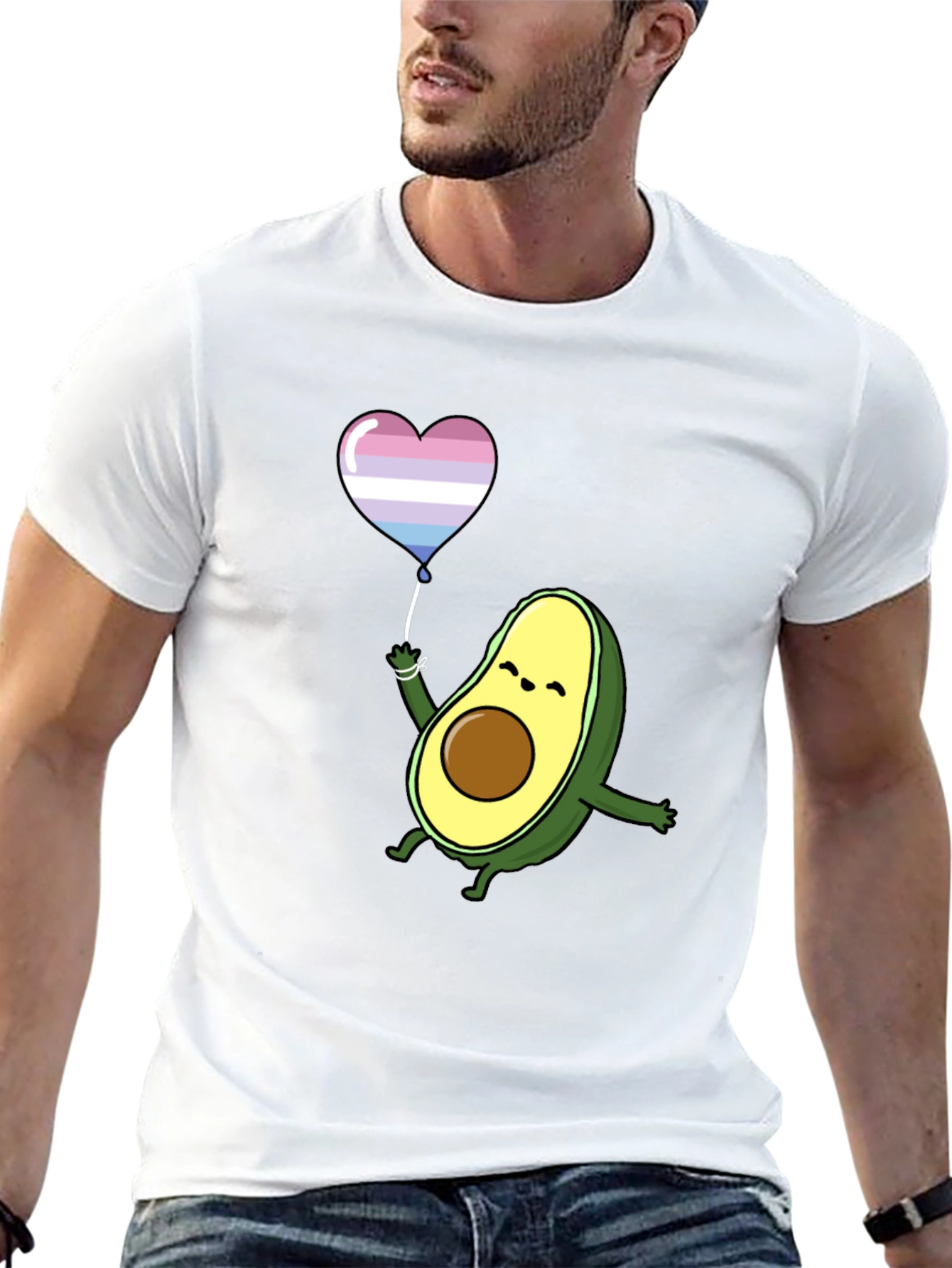 Avocado LGBT Pride Heart Balloon T-Shirt