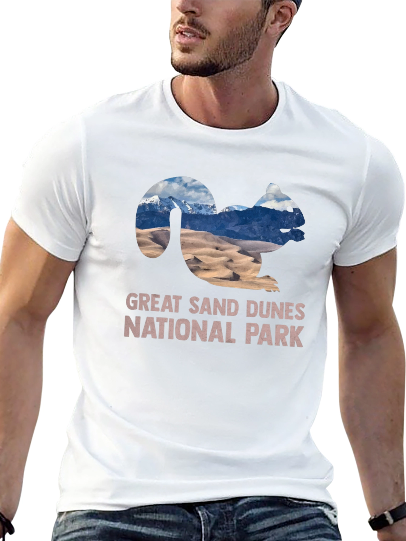 Great Sand Dunes NP Squirrel Black T-Shirt