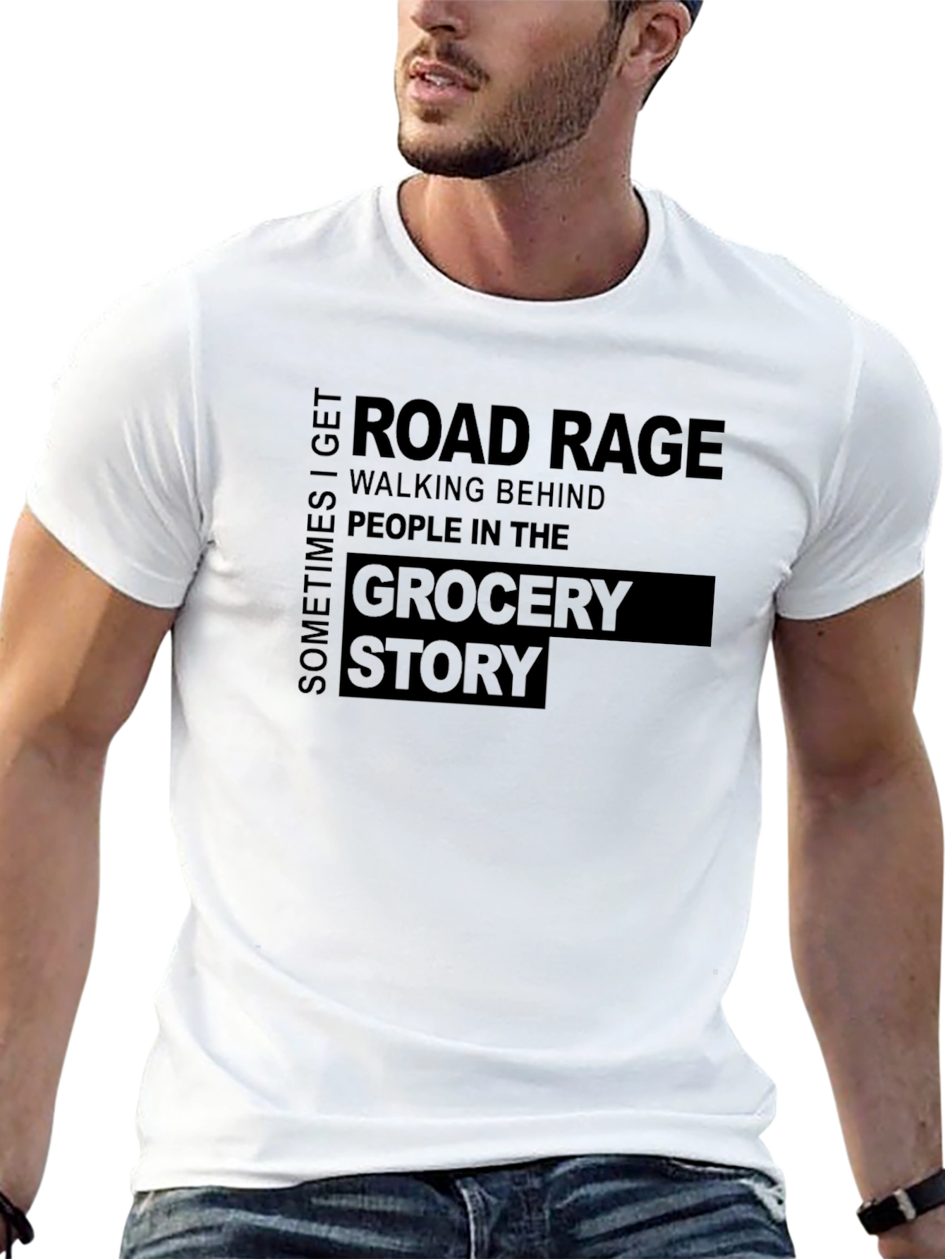 Road Rage Grocery Store Graphic T-Shirt
