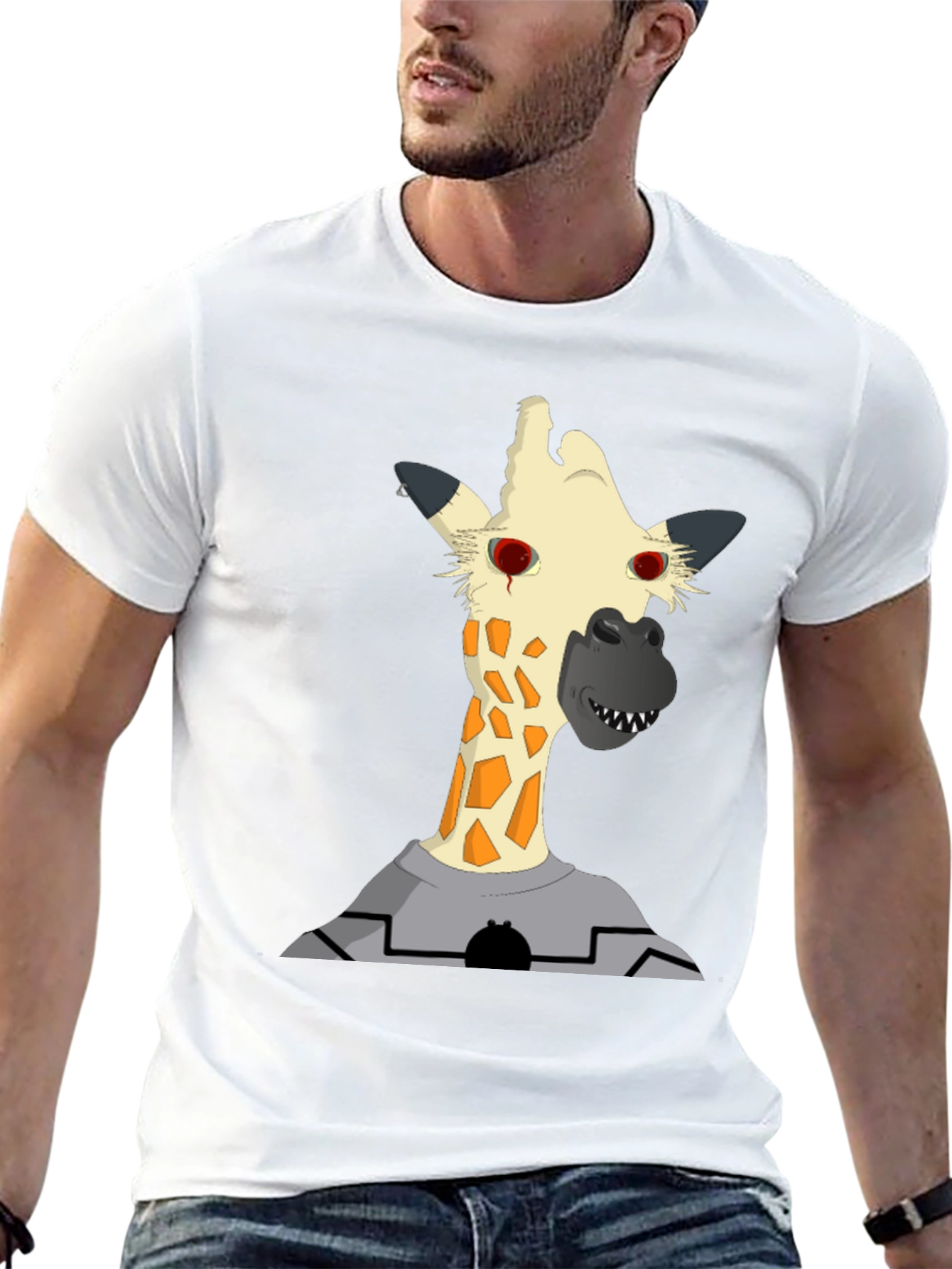 Giraffe Zombie T-Shirt - Mens Black Tee