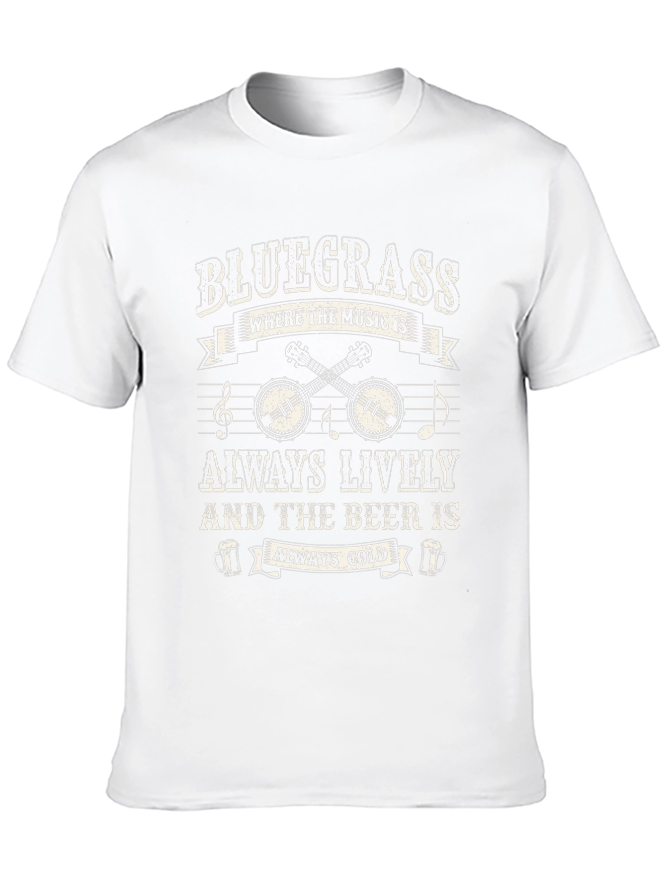 Bluegrass Music & Beer T-Shirt: Always Lively & Cold!