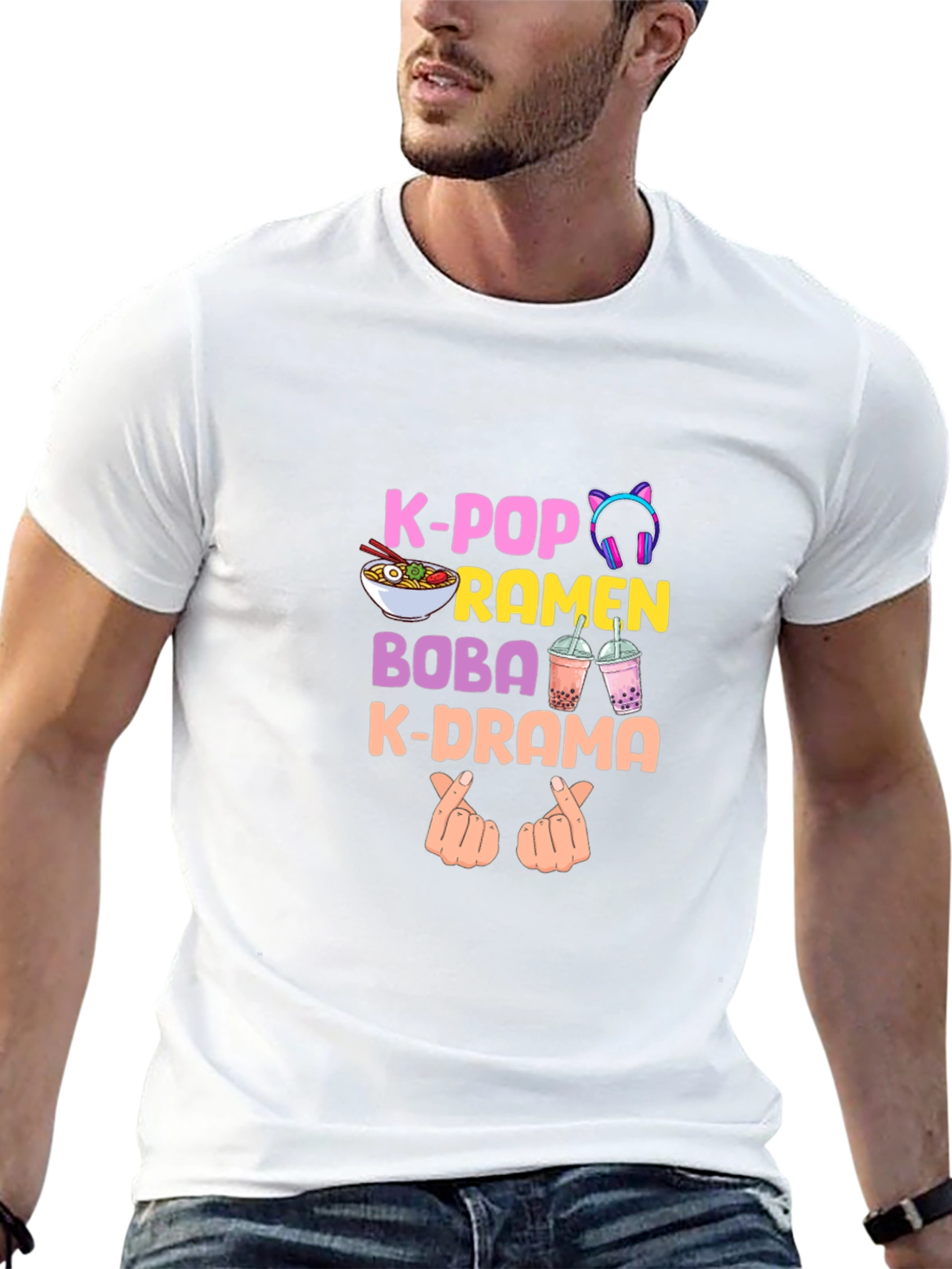 K-Pop Ramen Boba K-Drama Graphic T-Shirt