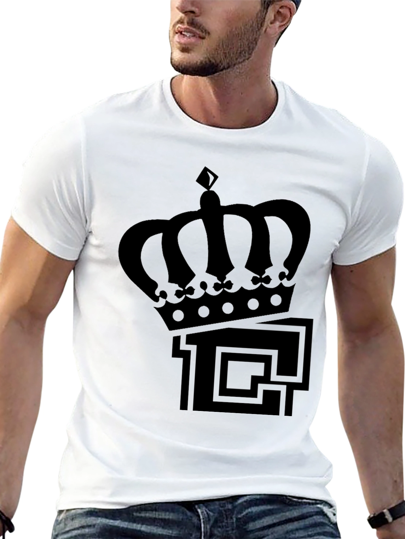 Crown Logo Black T-Shirt - Mens Fashion Tee