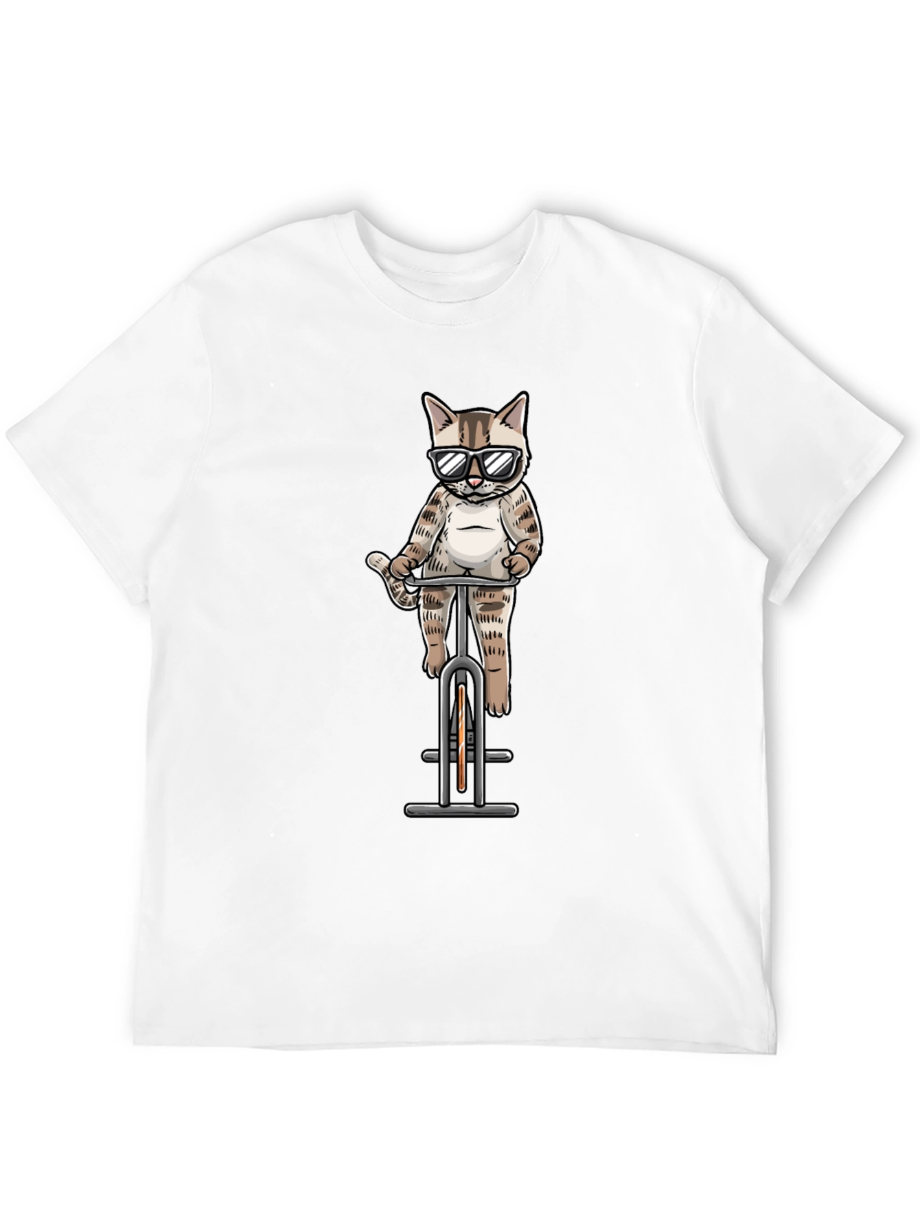 Cool Cat Riding Bike Graphic Tee - Black