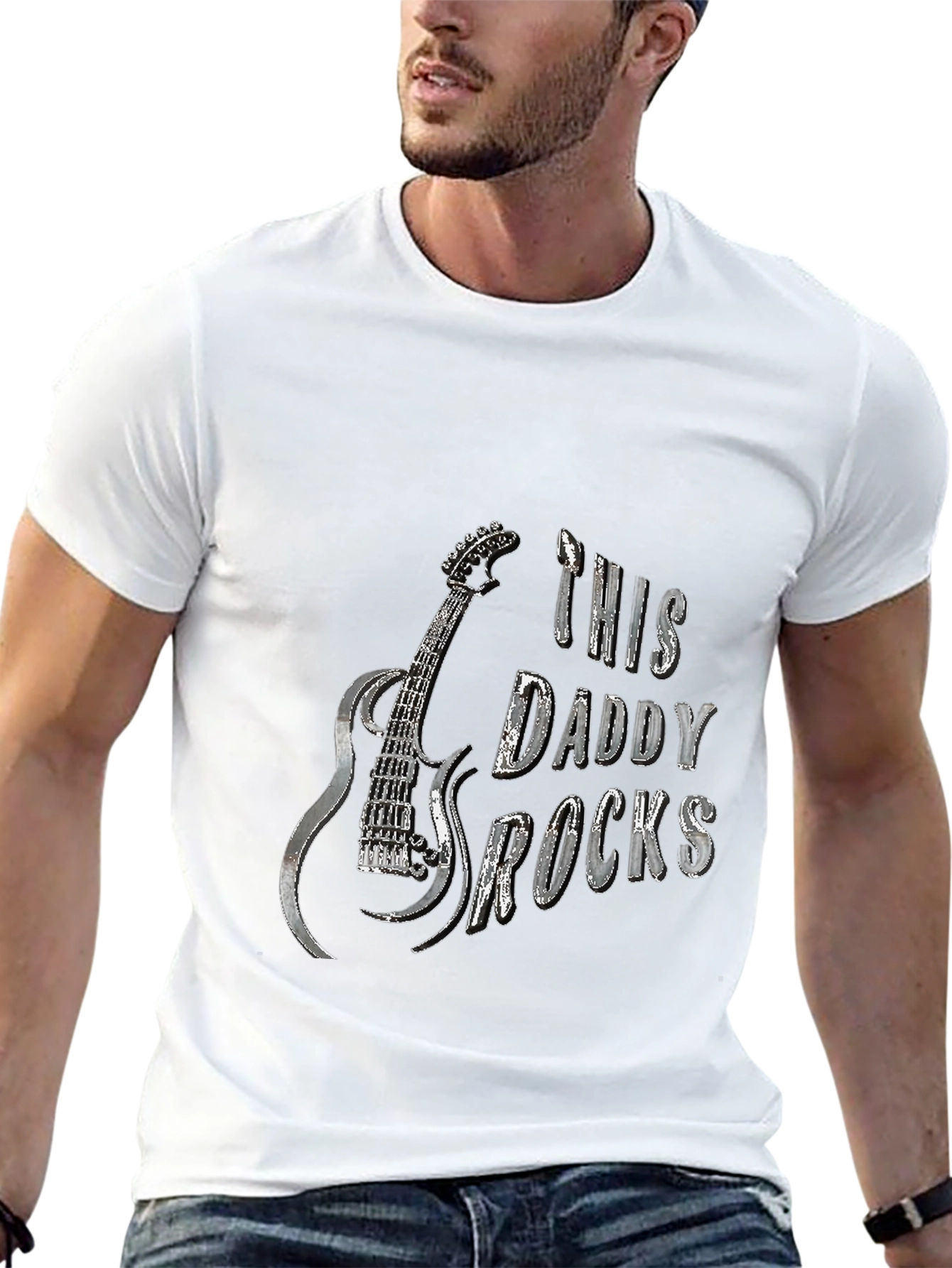 This Daddy Rocks T-Shirt - Guitar Graphic Tee