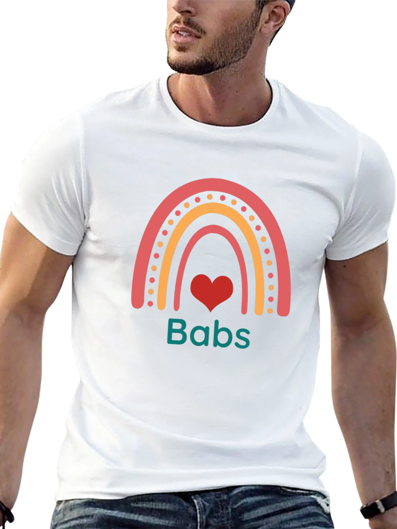 Babs Rainbow Heart Graphic Tee - Black