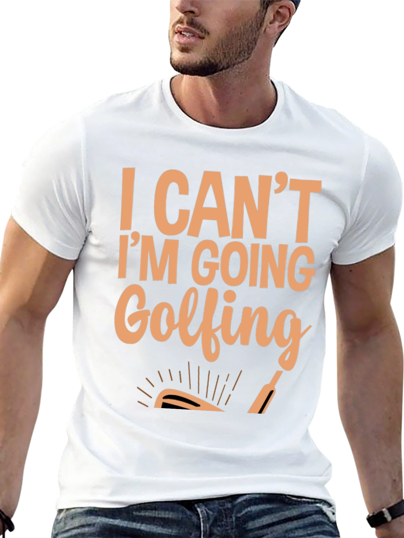 I Cant Im Going Golfing Mens Black Tee