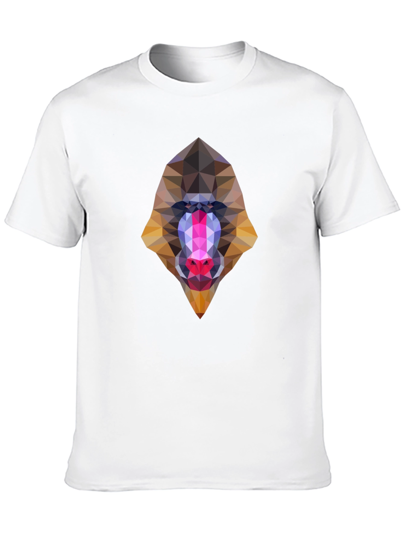 Geometric Mandrill Face Black T-Shirt