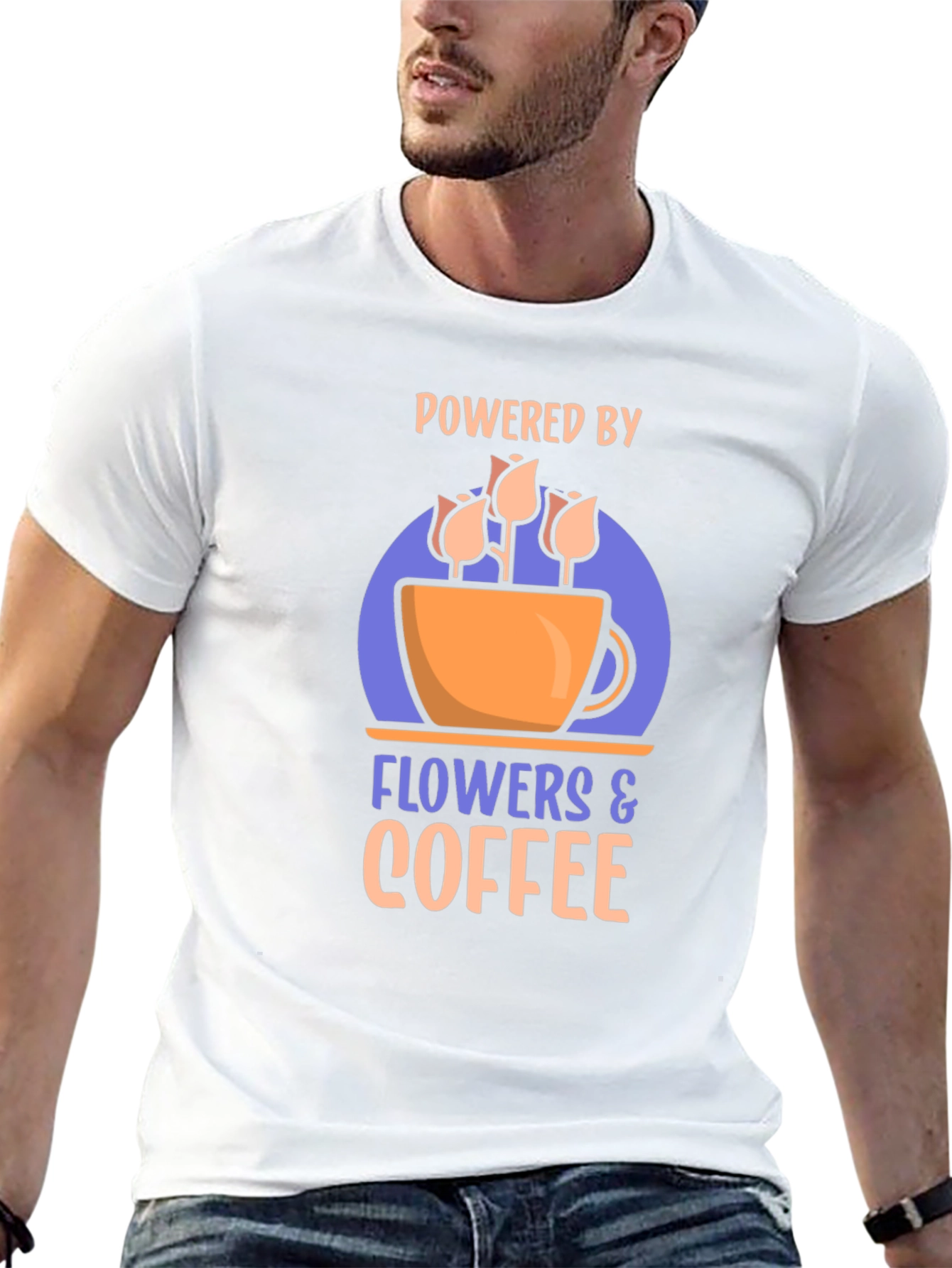 Powered by Flowers & Coffee Graphic Tee
