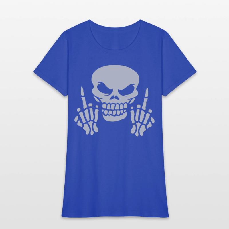 Skull Skull Middle Finger