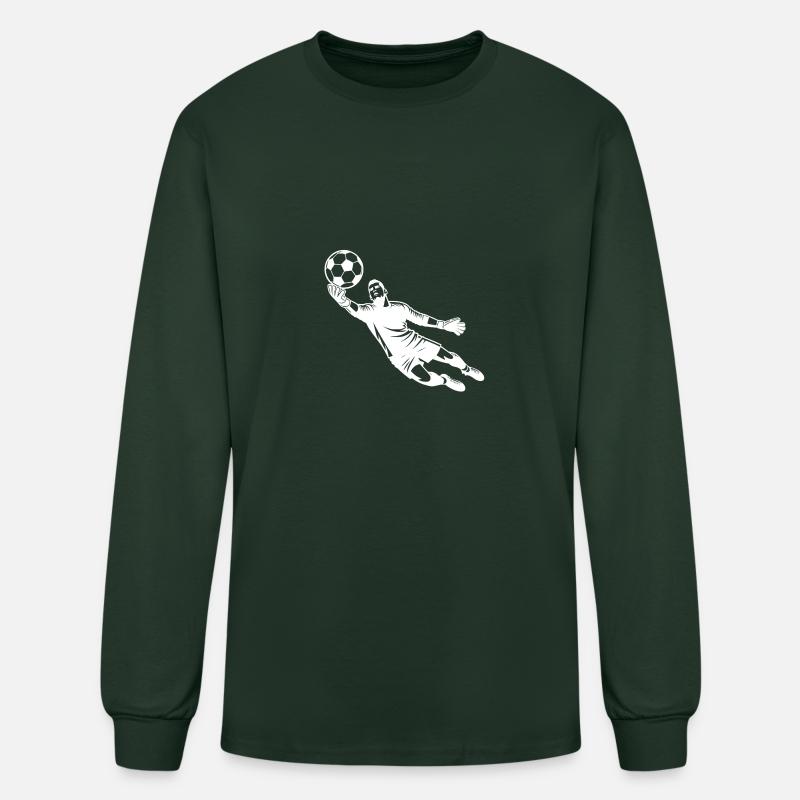 Soccer Goalkeeper Jumps To Save The Ball