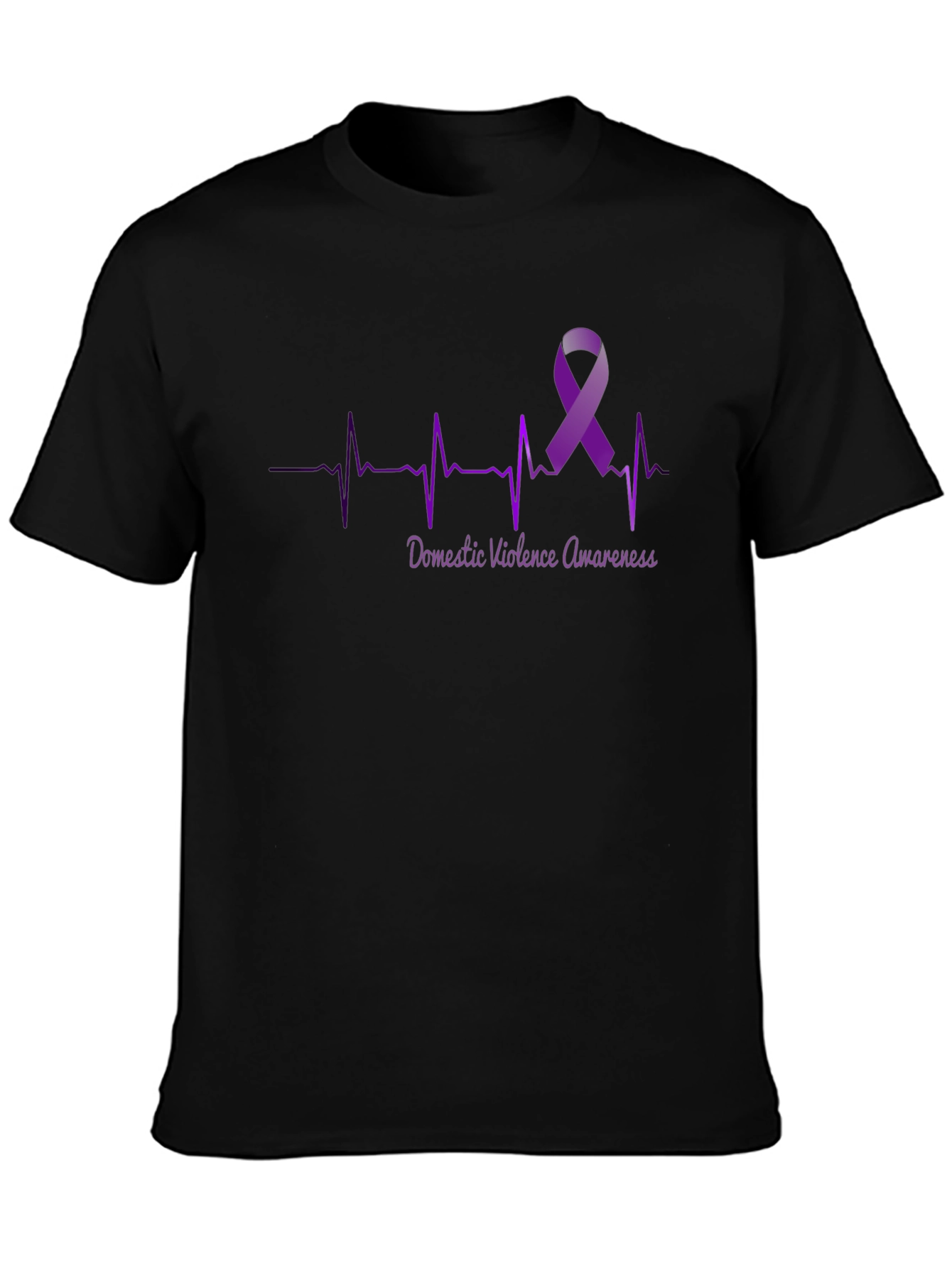 Domestic Violence Awareness Ribbon Heartbeat T-Shirt