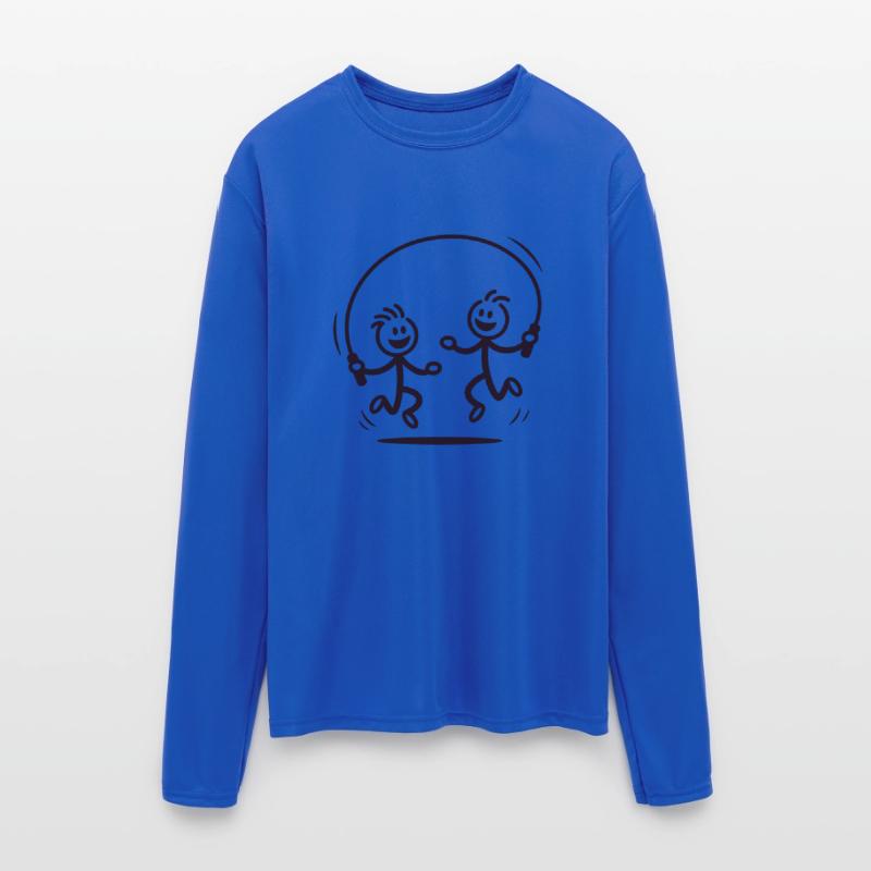 Stick Figures Jumping Rope Vector 1 Color