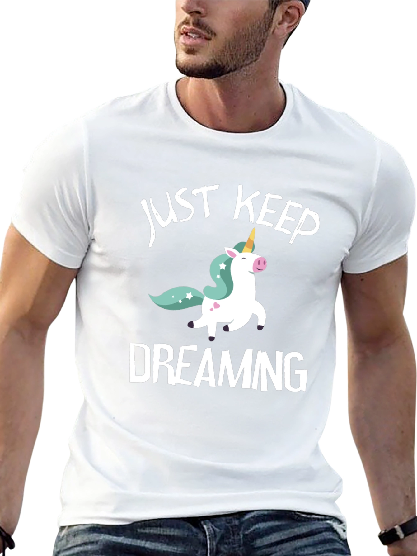 Just Keep Dreaming Unicorn Graphic T-Shirt