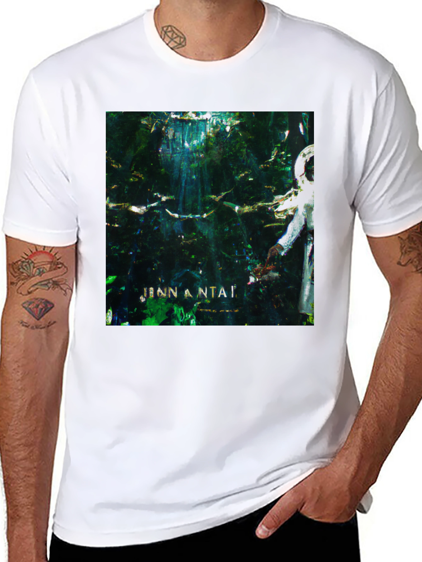 Abstract Art Graphic Print Black T-Shirt