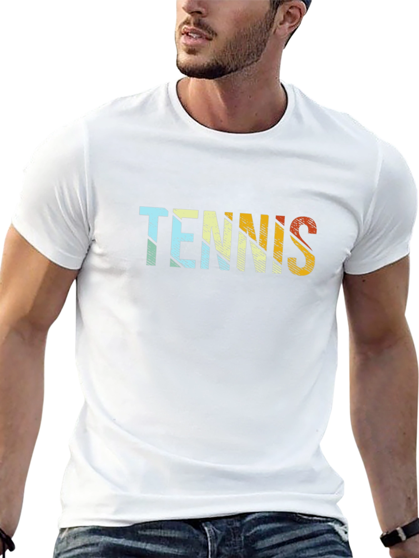 Retro Tennis Graphic T-Shirt - Black