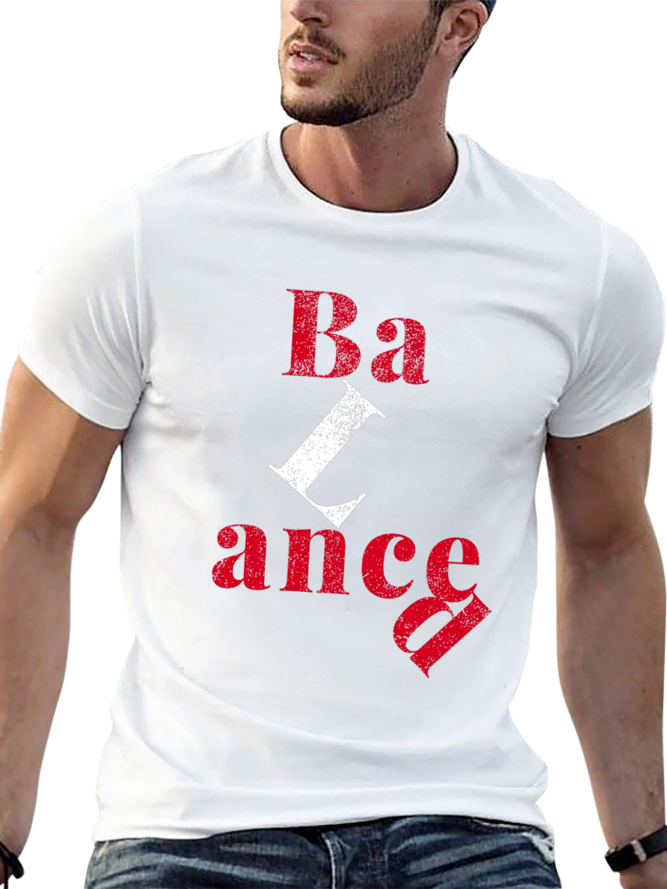 Balance Graphic Print Crew Neck Mens T-Shirt