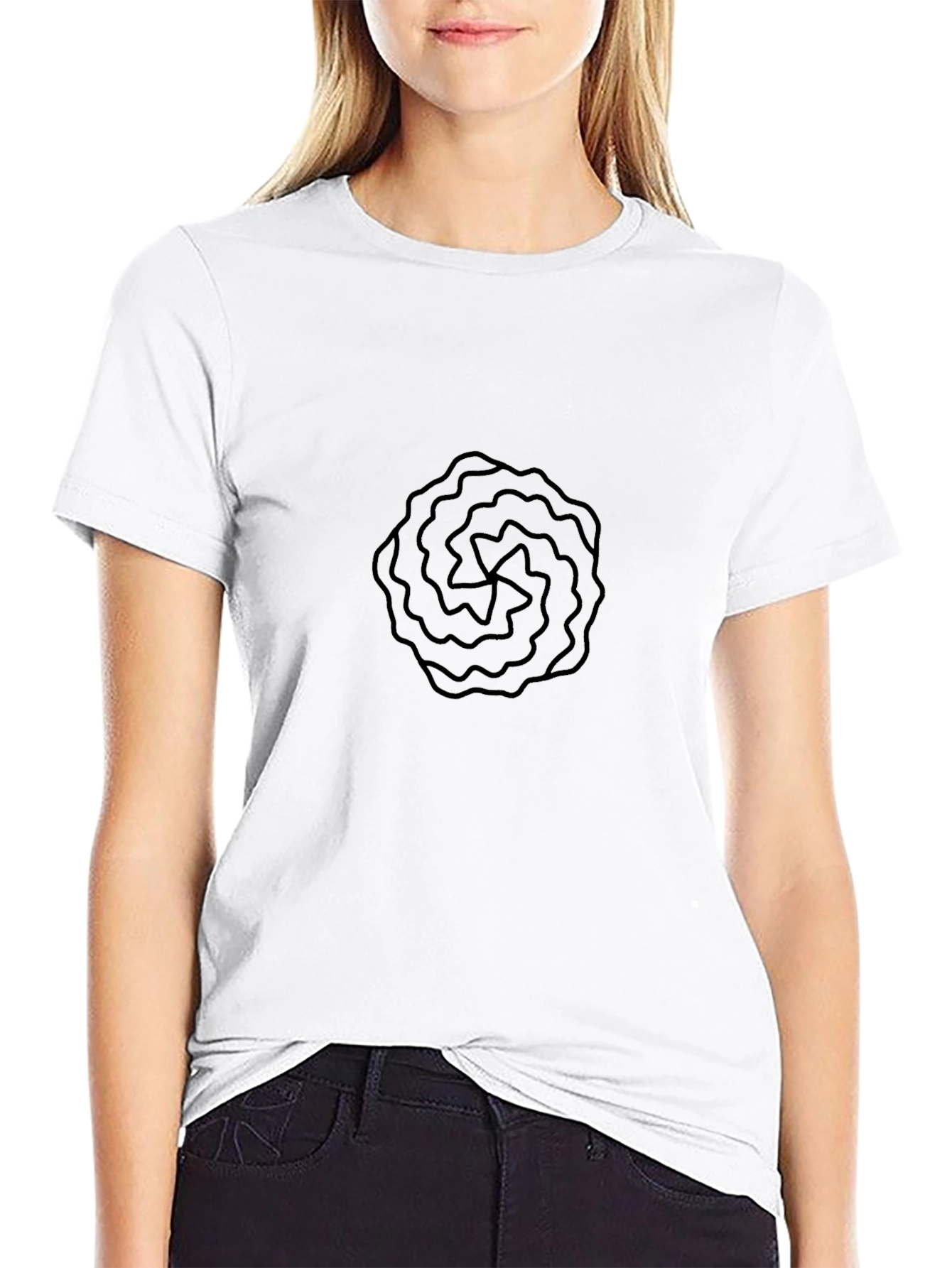 Abstract Swirl Graphic Tee - Modern Black T-Shirt
