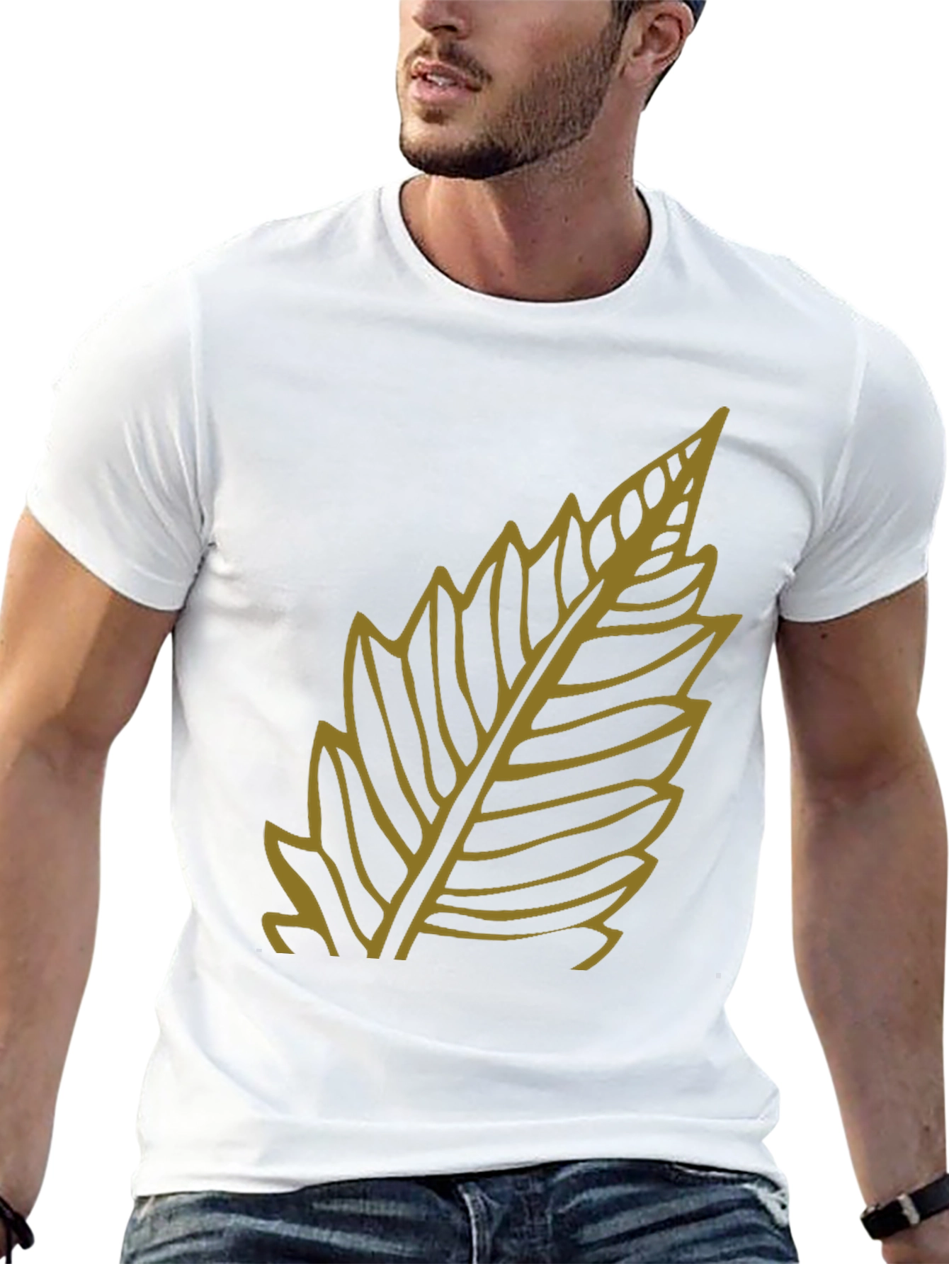 Leaf Graphic Black T-Shirt