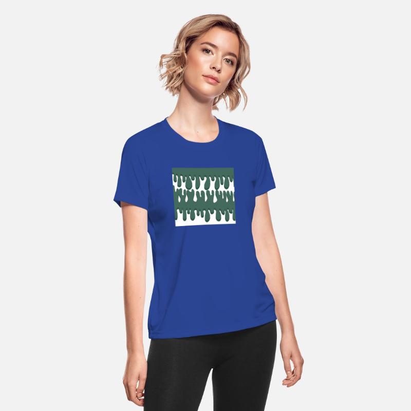Trippy Green Liquid Drop Groovy Stripe Pattern