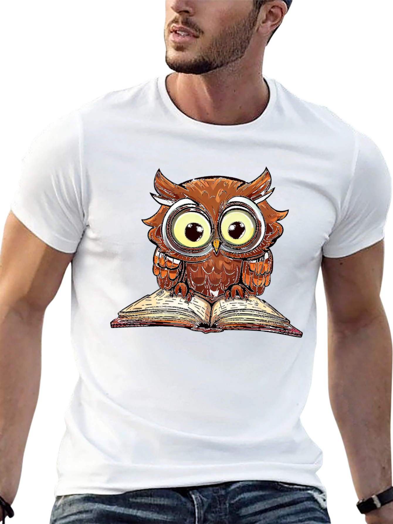 Owl Reading Book T-Shirt