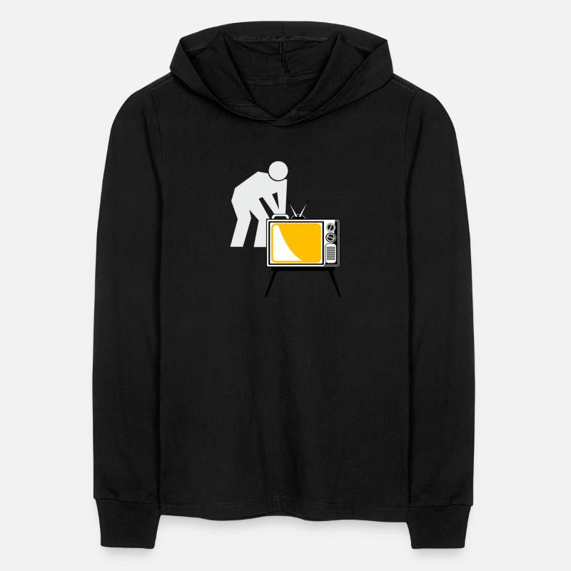 TV show the person holding the television t-shirt