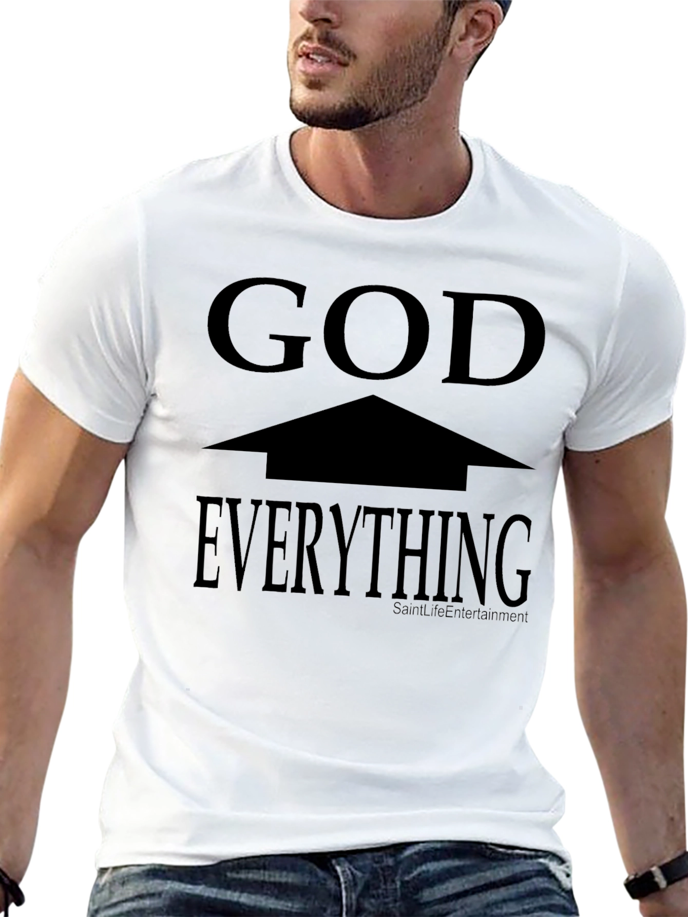 God is Above Everything Black T-Shirt