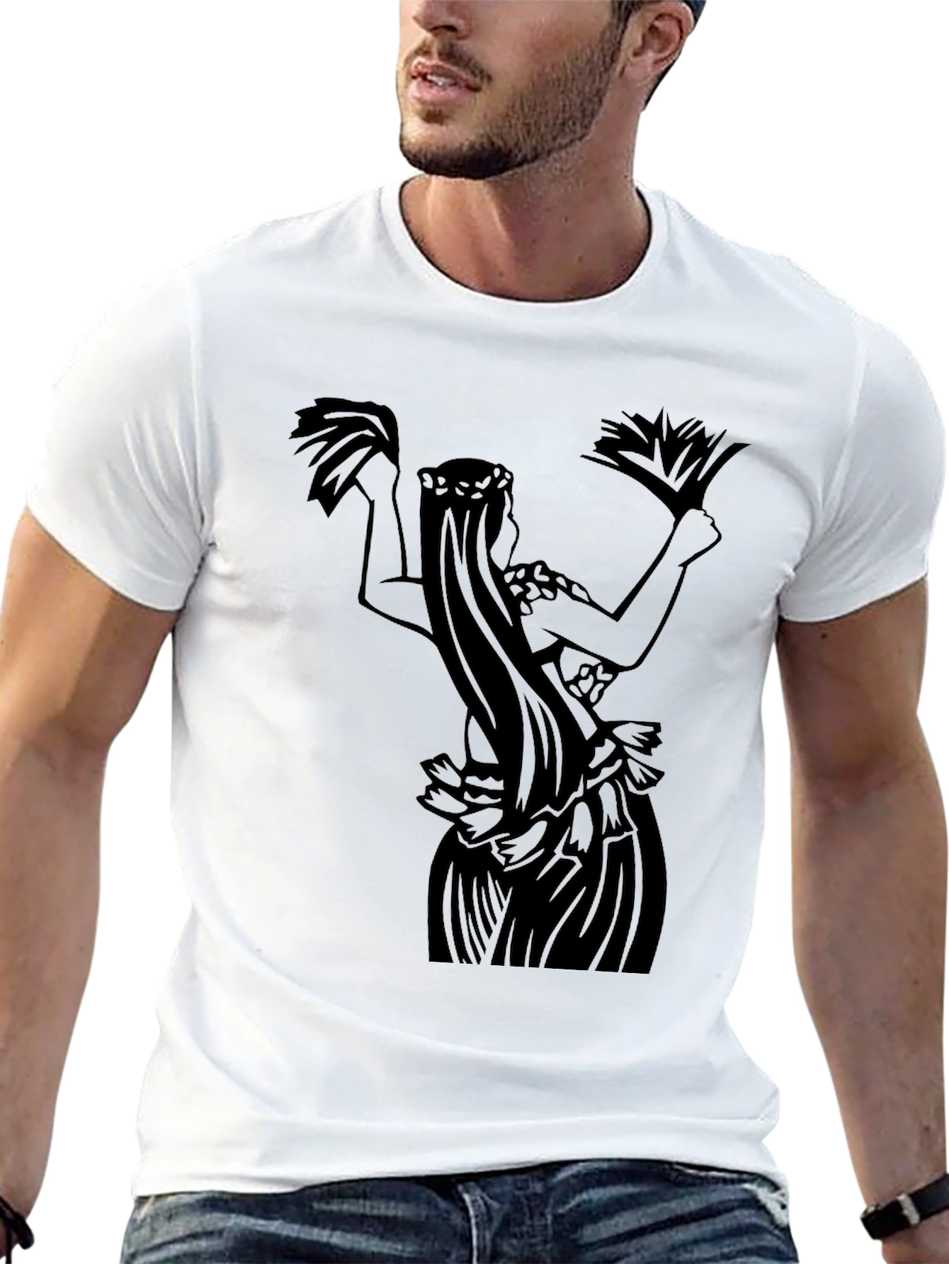 Hula Dancer Graphic Tee - Black