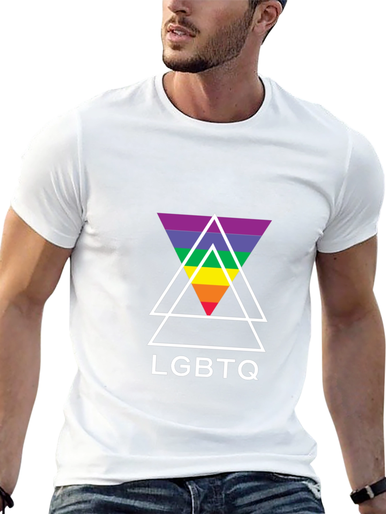 LGBTQ Rainbow Triangle Graphic T-Shirt