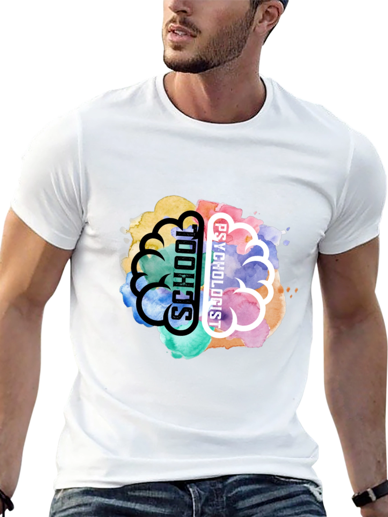 School Psychologist Brain Graphic T-Shirt
