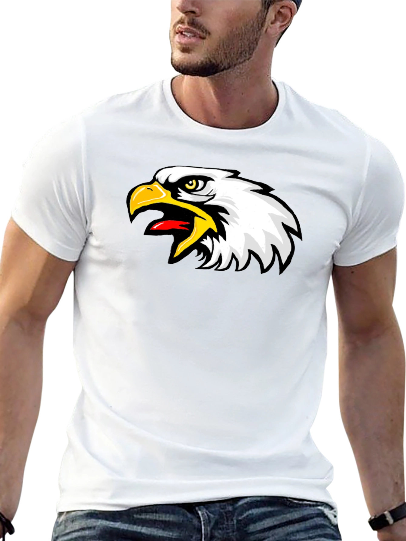 Eagle Graphic Black T-Shirt - Bold Bird Design