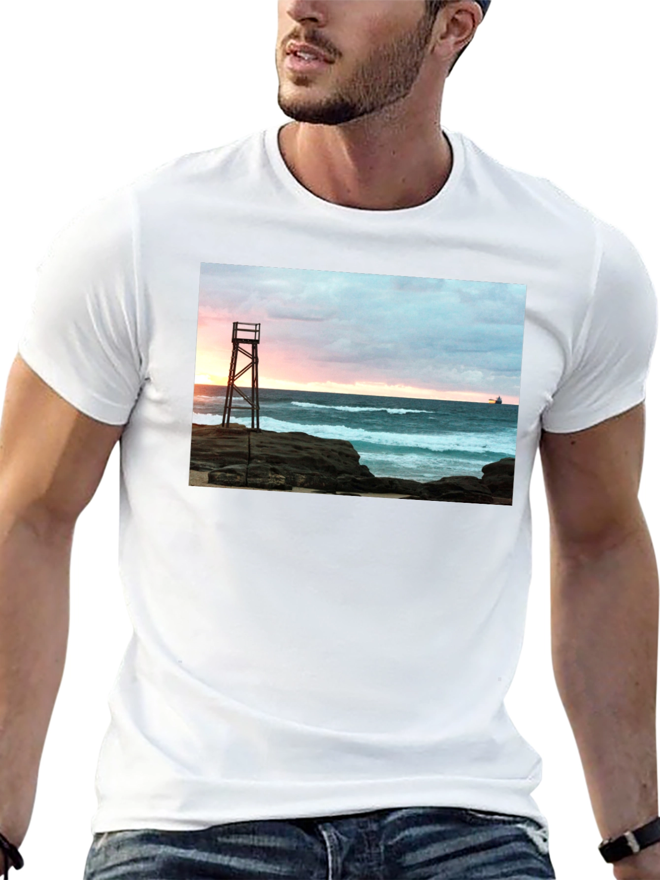 Ocean View Sunset Graphic Tee