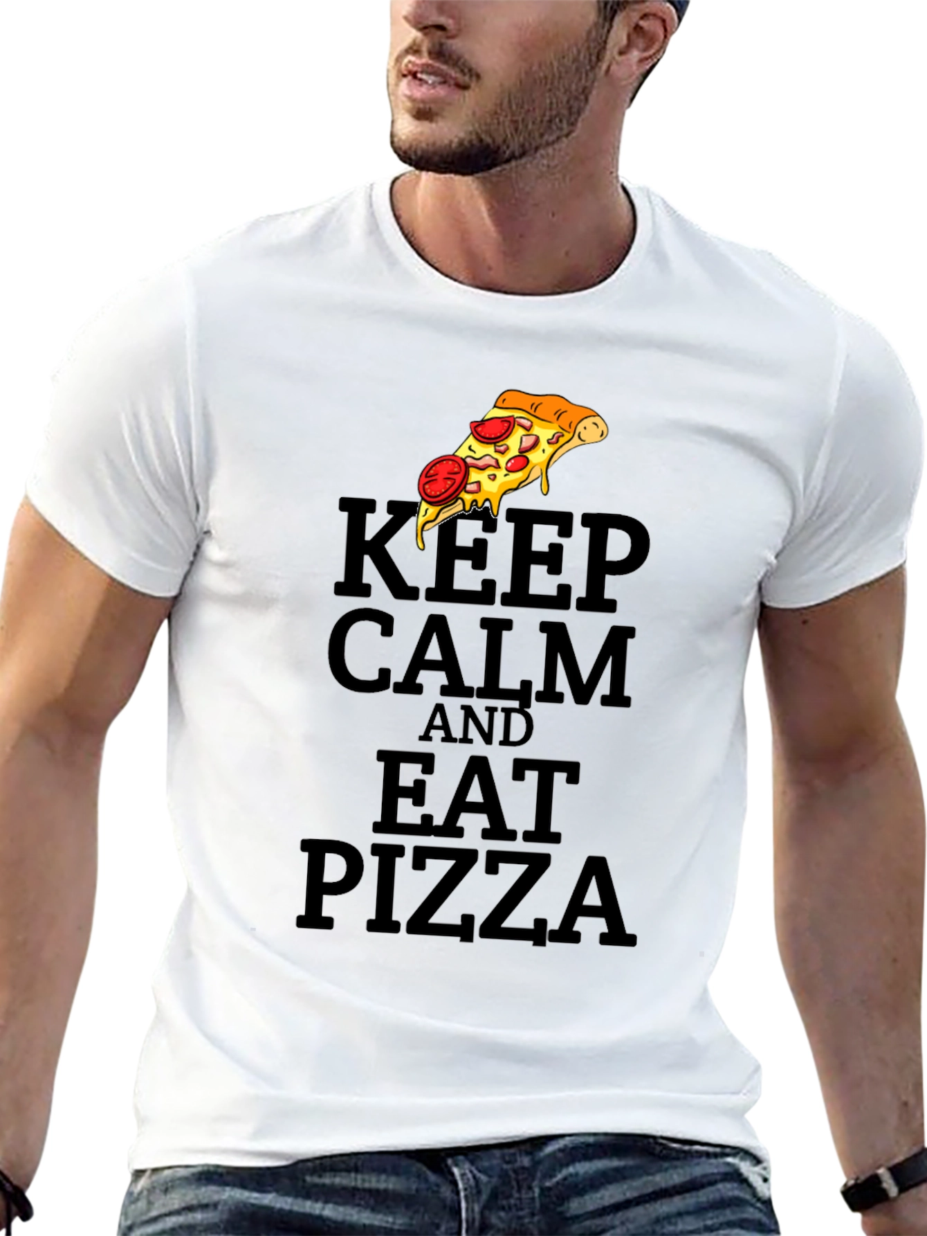 Keep Calm and Eat Pizza Graphic T-Shirt