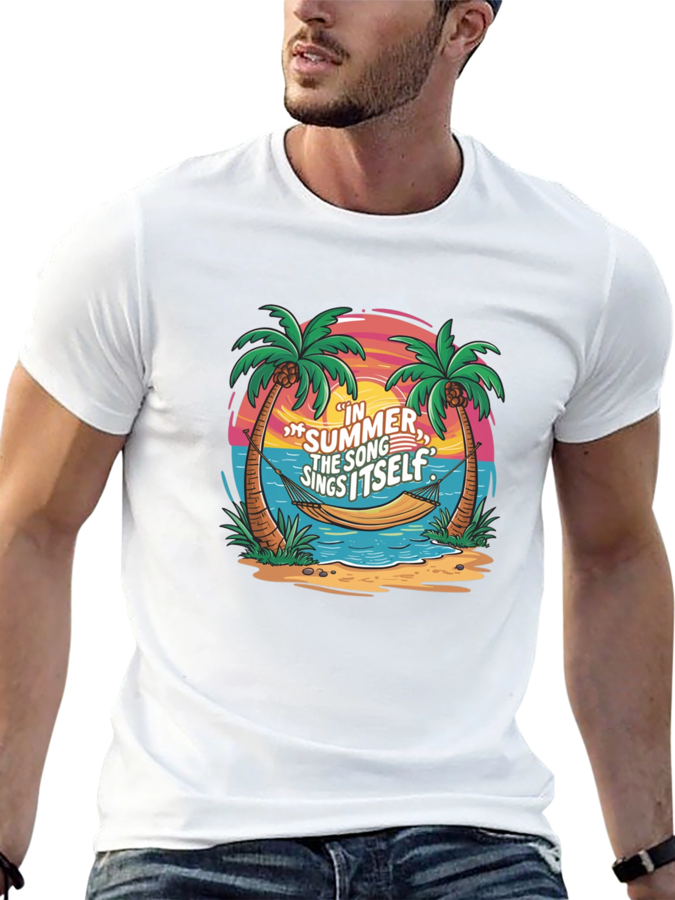 Summer Song T-Shirt - Tropical Hammock Graphic Tee