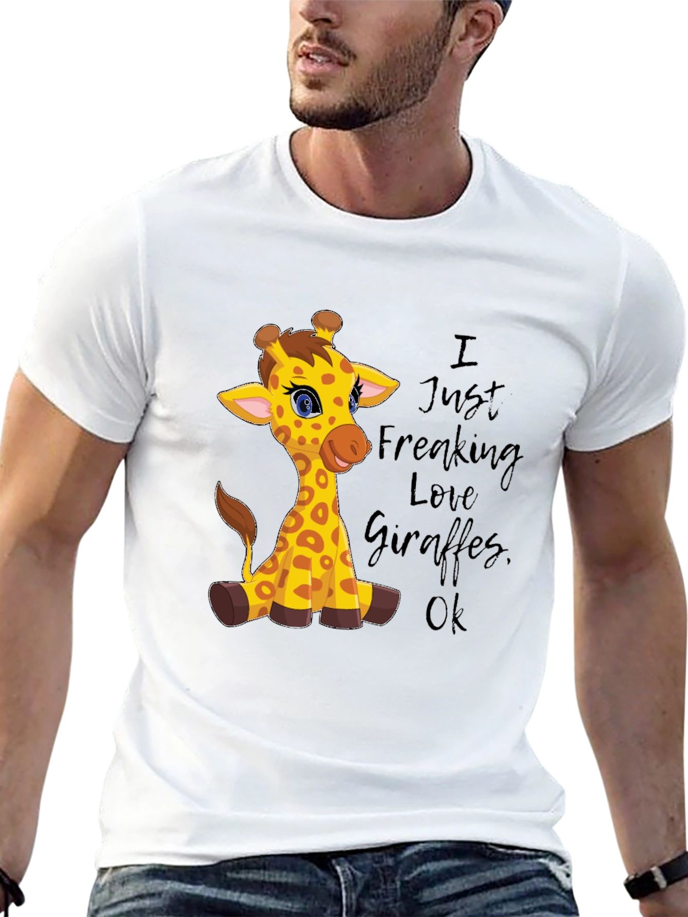 I Love Giraffes Graphic Tee - Unisex Black T-Shirt