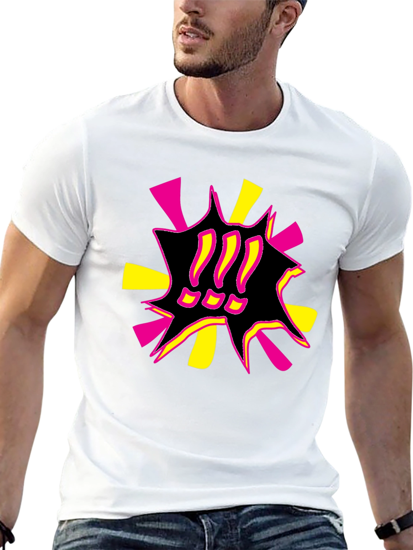 Bold Graphic Print Tee - Black