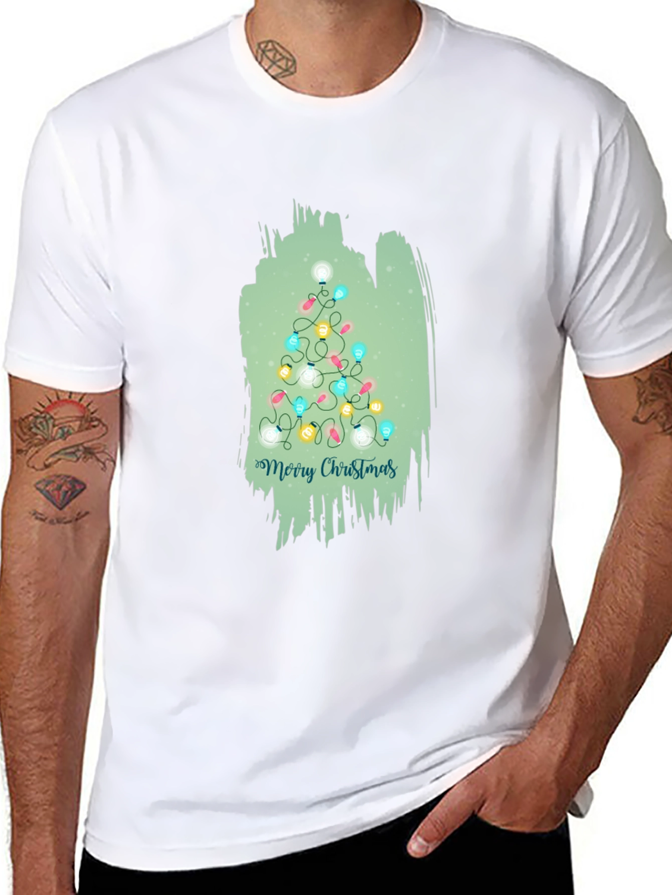 Christmas Tree Lights Graphic T-Shirt
