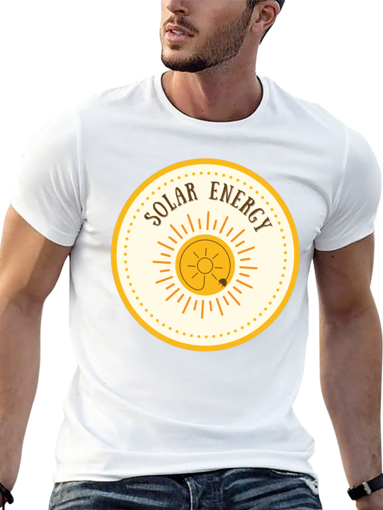 Solar Energy Graphic Tee - Black Cotton T-Shirt