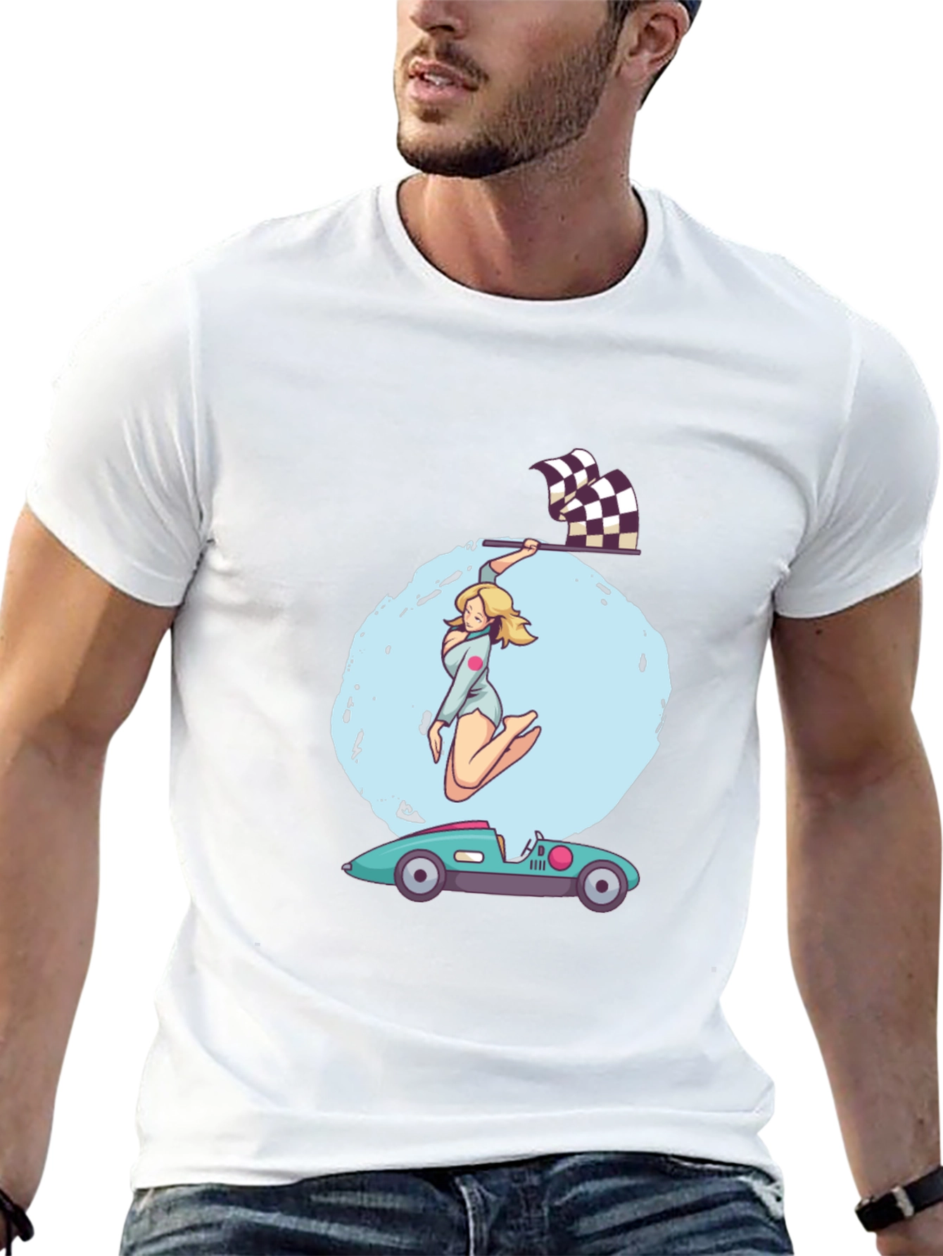 Racing Girl Graphic Tee - Black