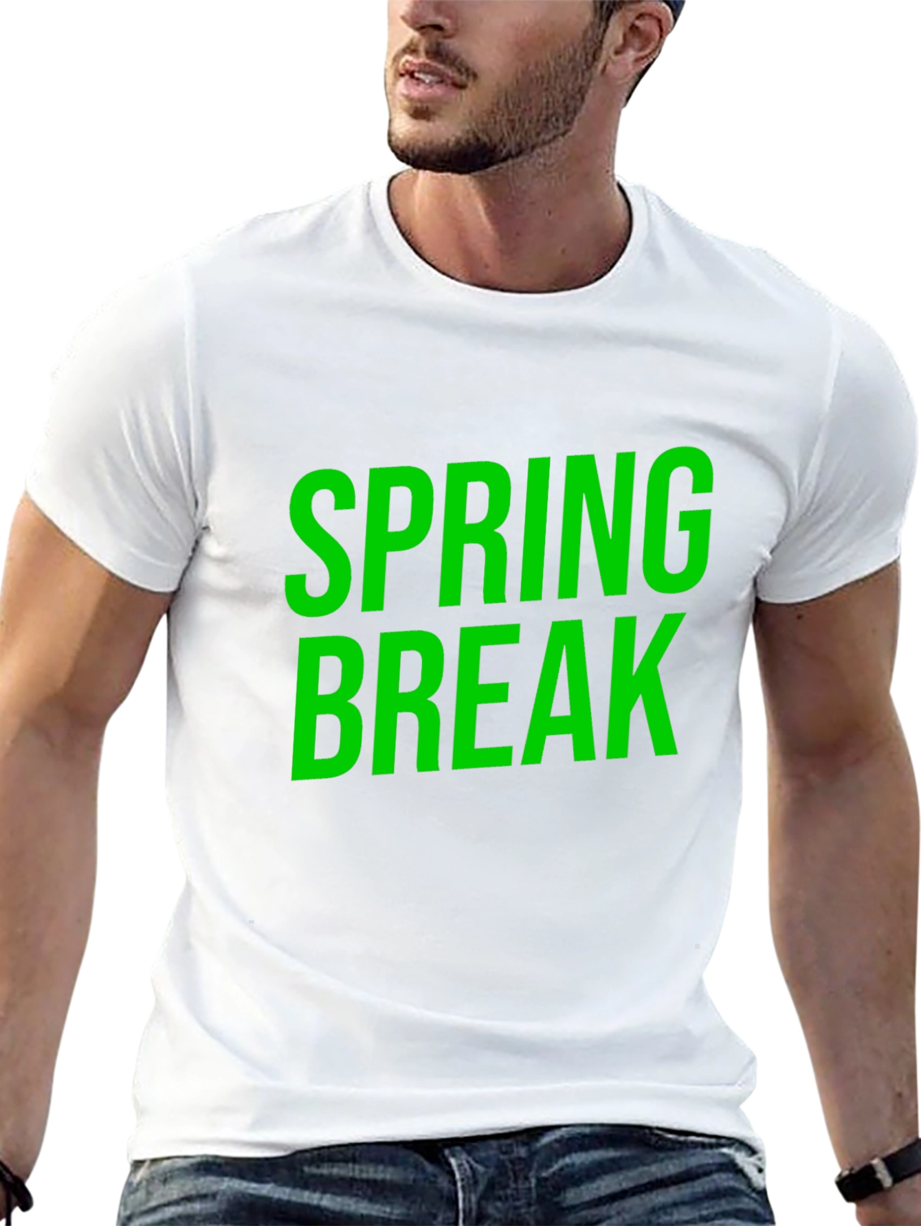 Spring Break Graphic Tee - Black Cotton T-Shirt