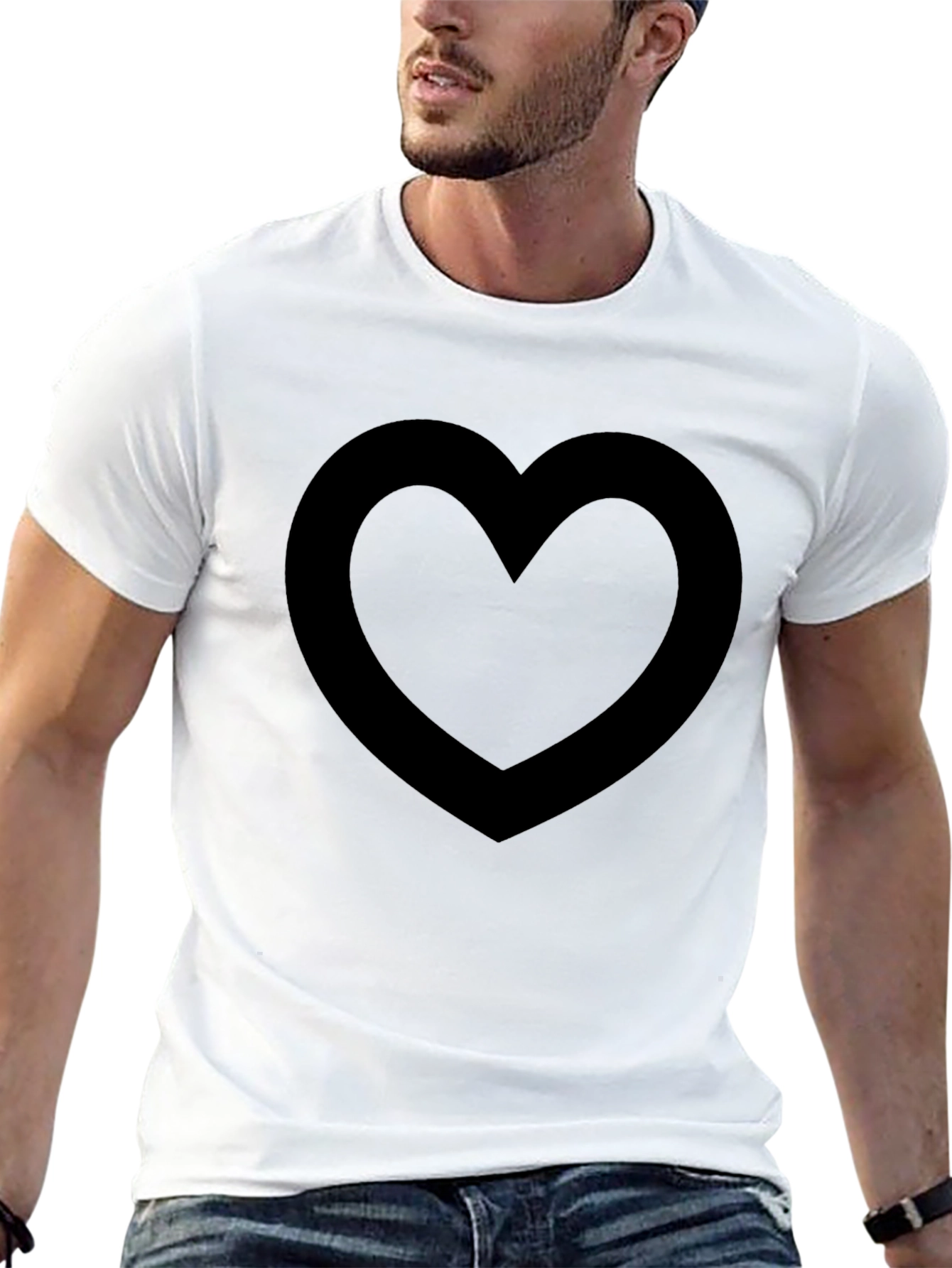 Heart Graphic Black T-Shirt - Casual Style