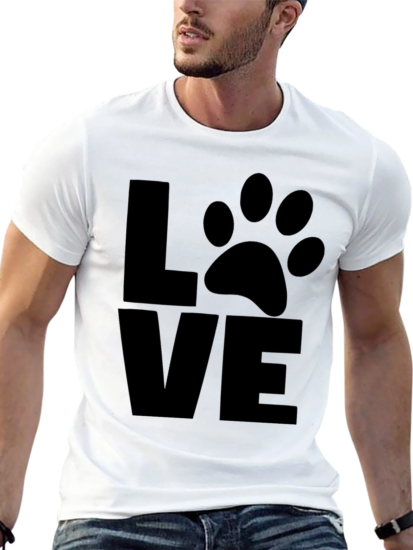 Love Paw Print T-Shirt - Casual Comfort Tee