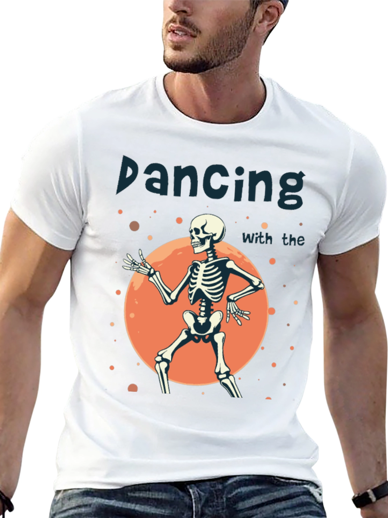 Dancing Skeleton Graphic Tee - Halloween Style!