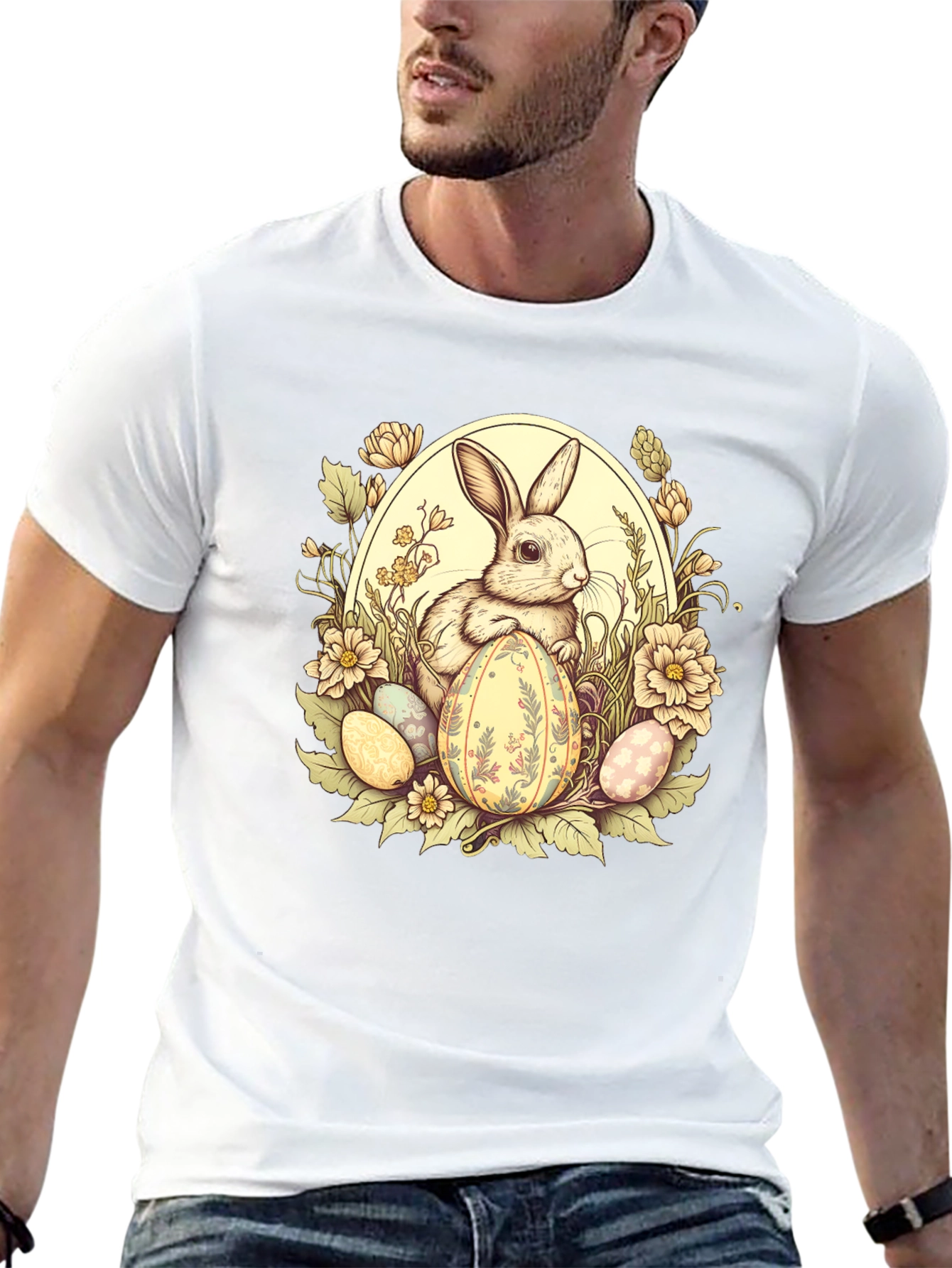 Easter Bunny Floral Egg T-Shirt