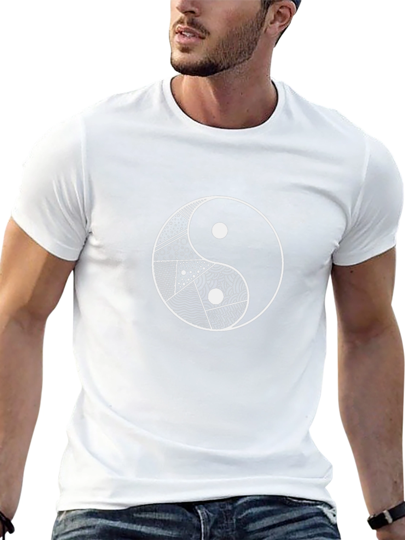 Yin Yang Graphic Tee - Black Cotton Blend
